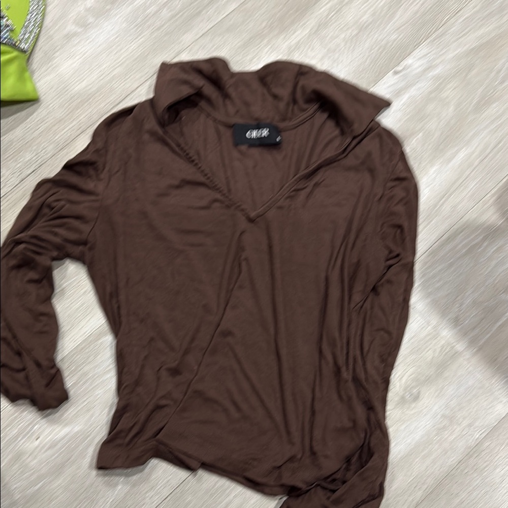 Chic Brown Relaxed Long Sleeve Button Down Shirt